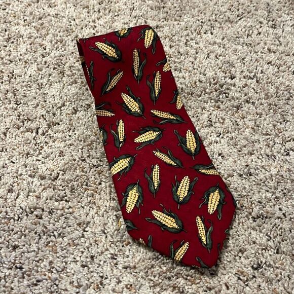 OPTIONS BF Red Silk Ears Of Corn Tie - Picture 1 of 3